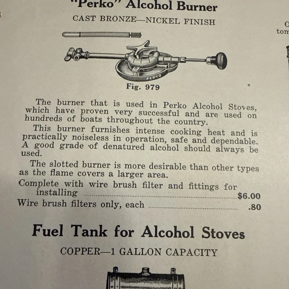 VTG 1930 Print Ad Perko Sword Fish Dart Fishing Shank Stove Oven Ship Boat Art